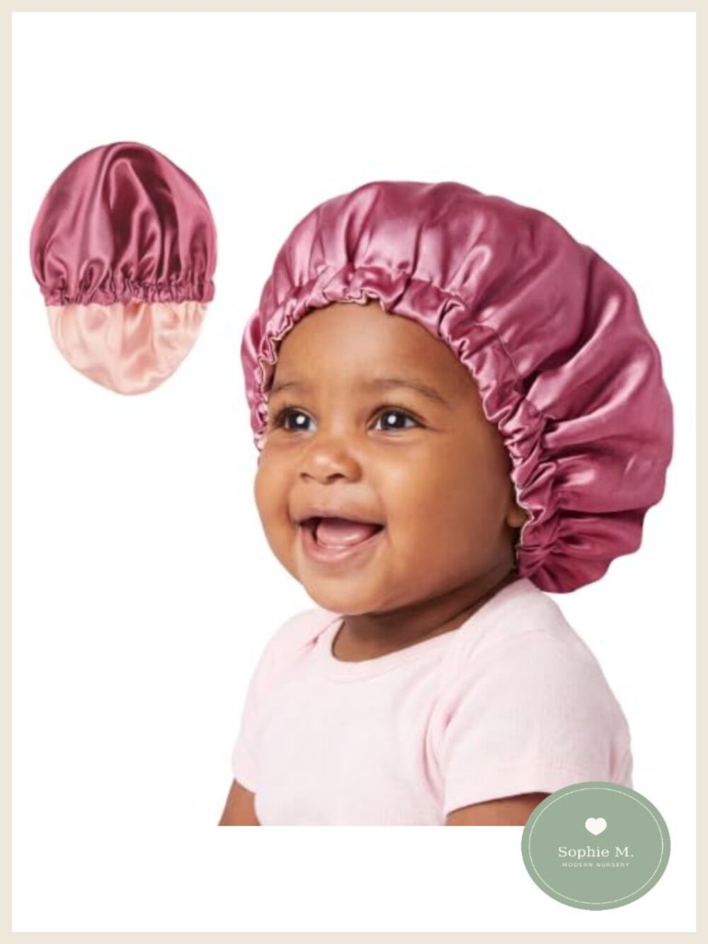 Satin Silk Baby Bonnet Adjustable Toddler Sleep Hat for Curly Hair